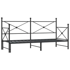 vidaXL Lit de jour avec gigogne sans matelas noir 75x190 cm