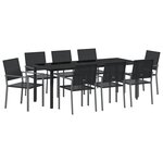 vidaXL Ensemble de salle à manger de jardin 9 pièces en poly rotin noir