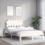 vidaXL Cadre de lit sans matelas blanc bois de pin massif