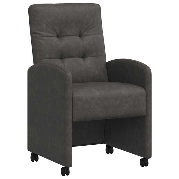 vidaXL Chaises de Salle à Manger avec Roues 2 Pièces Noir 58 x 67 x 97 cm
