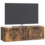 vidaXL Meuble TV mural Chêne fumé 98 x 31 x 30 cm Bois d'ingénierie