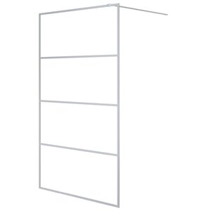 vidaXL Paroi de douche Argenté 115x195 cm Verre ESG transparent