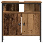 Ensemble de meubles de salle de bain 2 pièces en bois ancien en bois d'ingénierie
