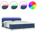 vidaXL Lit à ressorts avec matelas Bleu 200 x 200 cm tissu