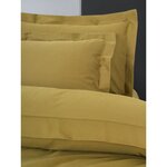 Parure de lit - housse de couette 220 x 240 + 2 taies d'oreiller 60 x 60 - Satiné coton - Moutarde