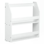 Etagère murale suspendue en bois Blanc 64x60x16cm