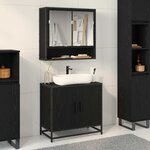 vidaXL Ensemble de mobilier de salle de bain 2 Pièces Chêne noir