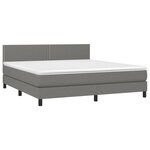 vidaXL Sommier à lattes de lit et matelas et LED Gris foncé 160x200 cm