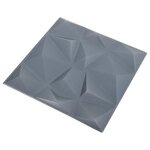 vidaXL Panneaux muraux 3D 48 Pièces 50x50 cm gris diamant 12 m²