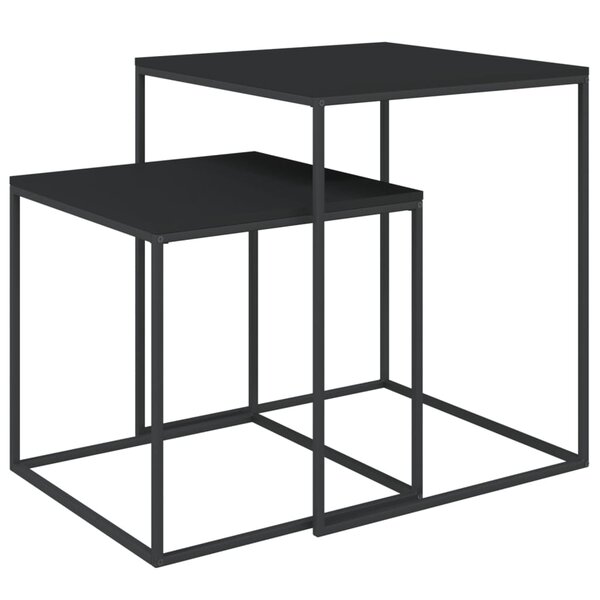 vidaXL Ensemble de table basse 2 Pièces bois d'ingénierie et métal