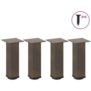 vidaXL Pieds de table basse 4 pièces Acier naturel 42-44 cm Acier