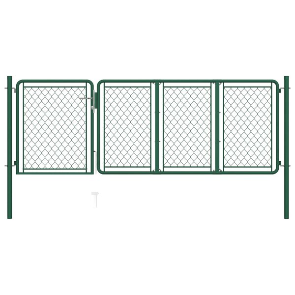 vidaXL Portail de jardin Acier 100x350 cm Vert