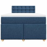 vidaXL Sommier à lattes de lit avec matelas bleu 120x190 cm tissu