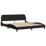 vidaXL Cadre de lit avec LED sans matelas Hvar noir 180x200 cm tissu