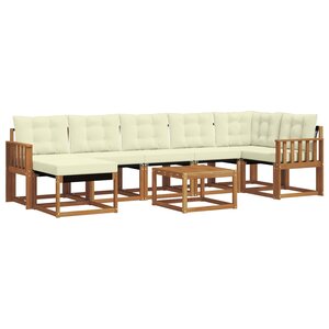 vidaXL Ensemble de canapés d'extérieur 8 pc Naturel et Crème