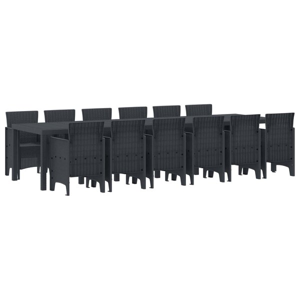 vidaXL Ensemble de salle à manger pour jardin 13 pc Anthracite