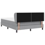 vidaXL Lit boxspring avec matelas Gris clair 140 x 190 cm tissu