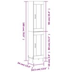 vidaXL Buffet haut Gris béton 34 5x34x180 cm Bois d'ingénierie