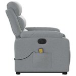 vidaXL Fauteuil inclinable de massage électrique Gris clair Tissu