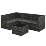 Salon de jardin meuble d'extérieur ensemble de mobilier 5 pièces avec coussins résine tressée gris 02_0016432