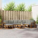 vidaXL Ensemble de canapés d'extérieur 9 Pièces Gris Naturel et Clair