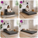vidaXL Canapé-lit pliable Gris foncé 70 x 72 x 60 cm Tissu