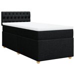 vidaXL Sommier à lattes de lit avec matelas Noir 100x200 cm Tissu