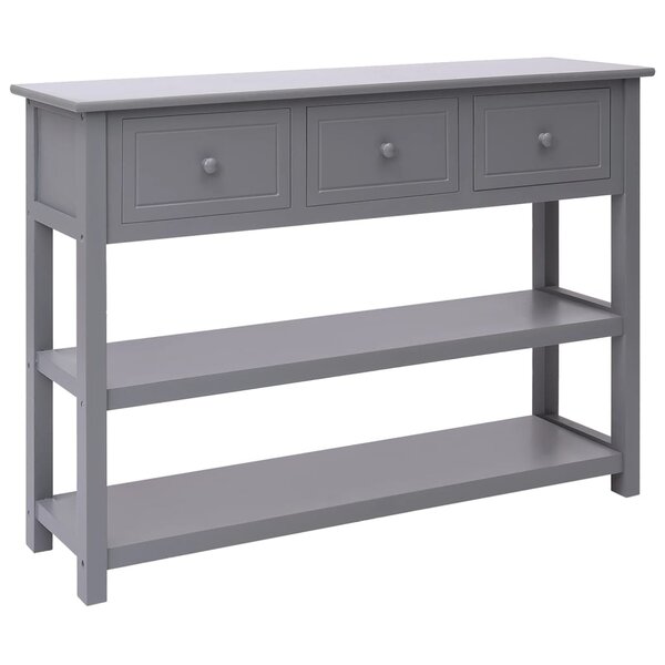 vidaXL Buffet Gris 108x30x76 cm Bois de Paulownia massif