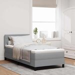 vidaXL Lit à ressorts avec matelas Gris clair 80 x 200 cm tissu