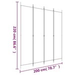 vidaXL Cloison de séparation 4 panneaux Noir 200x220 cm Tissu