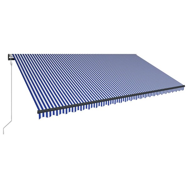 vidaXL Auvent rétractable automatique 600x300 cm Bleu et blanc