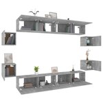 vidaXL Ensemble de meubles TV 8 Pièces Sonoma gris Bois d'ingénierie