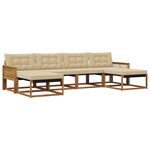 vidaXL Ensemble de canapés d'extérieur 6 pc Naturel et Beige