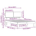 vidaXL Cadre de lit avec tête de lit rembourrée Taupe 120 x 190 cm