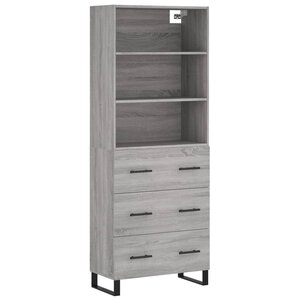 vidaXL Buffet haut Sonoma gris 69 5x34x180 cm Bois d'ingénierie