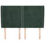 vidaXL Tête de lit avec oreilles Vert foncé 147x23x118/128 cm Velours
