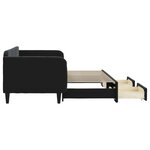 vidaXL Lit de jour avec gigogne et tiroirs sans matelas noir 90x200 cm
