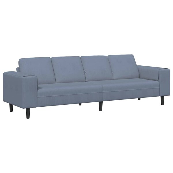 vidaXL Canapé Bleu 250 x 77 x 76 cm Tissu en velours côtelé