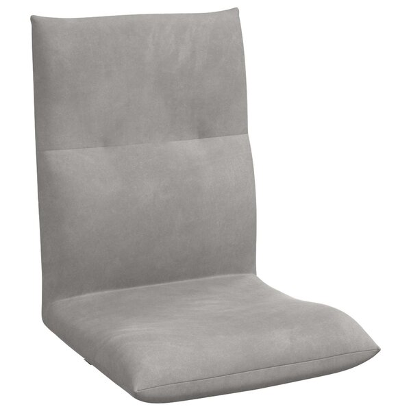 vidaXL Fauteuil de sol ajustable Gris clair Velours