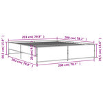 vidaXL Cadre de lit chêne marron 200x200 cm bois d'ingénierie et métal