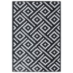 vidaXL Tapis d'extérieur Blanc et noir 160x230 cm PP