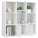vidaXL Bibliothèque Blanc brillant 98x30x98 cm Bois d’ingénierie