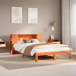 vidaXL Lit bibliothèque sans matelas cire marron 140x200 cm pin massif