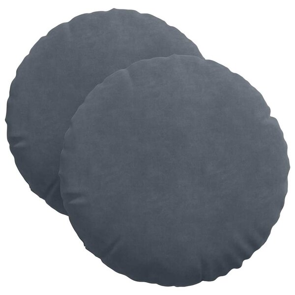 vidaXL Coussins de siège 2 Pièces Gris foncé Ø 40 x 13 cm Velours