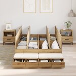 vidaXL Cadre de lit de rangement Chêne artisanal 120x200 cm