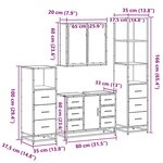 vidaXL Ensemble meubles salle de bain 4 Pièces chêne fumé bois ingénierie