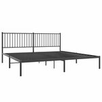 vidaXL Cadre de lit métal sans matelas avec tête de lit noir 200x200cm