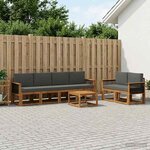 vidaXL Ensemble de canapés d'extérieur 6 Pièces Naturel et Anthracite