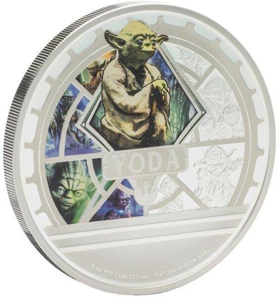 Pièce de monnaie en Argent 10 Dollars g 93.3 (3 oz) Millésime 2025 Star Wars YODA
