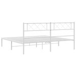 vidaXL Cadre de lit métal sans matelas et tête de lit blanc 183x213 cm